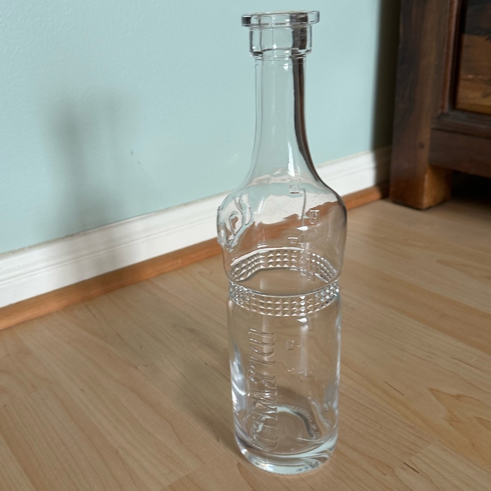 Pretty glass bottle for serving or creating